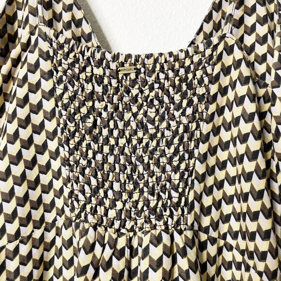Rip Curl Juniors' Isla Geo-Printed Midi Dress Spaghetti Strap Linen Blend Size M - Picture 9 of 11
